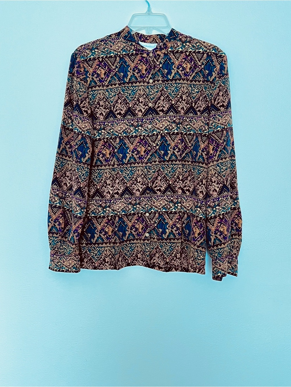 Dana Buchman Silk Multicolor Long-Sleeve Botton up Shirt Size 6 - Picture 11 of 11